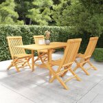 Vidaxl salon de jardin 5 pcs mobilier de repas ensemble de salle � manger table et chaises � d�ner ext�rieur ...