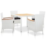 Vidaxl salon de jardin 5 pcs rsine tresse blanc