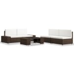 Vidaxl salon de jardin 5 pcs rsine tresse marron