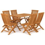 Vidaxl salon de jardin 7 pcs bois de teck massif