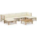 Vidaxl salon de jardin 7 pcs avec coussins mobilier de jardin meubles de terrasse meubles dextrieur ...