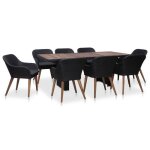 Vidaxl salon de jardin 9 pcs avec coussins rsine tresse noir