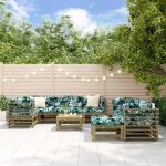 Vidaxl salon de jardin avec coussins 10 pcs canapé avec dossier ensemble de meubles avec table basse ... Vidaxl salon de jardin avec coussins 10 pcs canapé avec dossier ensemble de meubles avec table basse ...