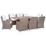 Vidaxl salon de jardin avec coussins 9 pcs ensemble à dîner dextérieur mobilier de salle à manger de ... Vidaxl salon de jardin avec coussins 9 pcs ensemble à dîner dextérieur mobilier de salle à manger de ...