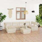 Vidaxl salon de jardin palette 7 pcs mobilier de jardin meubles de terrasse meubles dext�rieur mobilier ...
