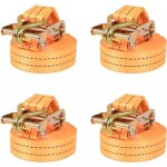 Vidaxl sangle d?arrimage  cliquet 4 pcs 1 tonne 6 m x 38 mm orange