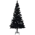Vidaxl sapin de no�l artificiel avec support noir 180 cm pvc
