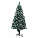 Vidaxl sapin de nol avec pommes de pin et neige blanche 180 cm