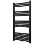 Vidaxl s�che - serviettes porte - serviette � rails droits noirs 600x1160 mm 141908