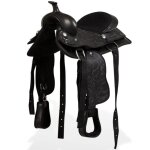 Vidaxl selle bridon et col de poitrine cuir v�ritable 12 po noir