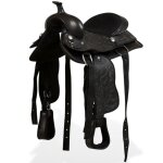 Vidaxl selle bridon et col de poitrine cuir v�ritable 13 po noir