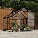 Vidaxl serre anthracite 155x2005x191 cm aluminium et verre