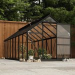 Vidaxl serre anthracite 155x3955x191 cm aluminium et verre