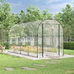 Vidaxl serre transparent 160x400x190 cm pvc et acier enduit de poudre serre de culture serre ext�rieure ...