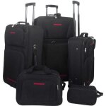 Vidaxl set de valises noires 5 pices