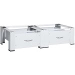 Vidaxl socle double pour lave - linge et s�che - linge avec tiroirs blanc