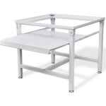 Vidaxl socle pour machine  laver avec tagre coulissante blanc