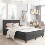 Vidaxl sommier tapissier gris tissu 180 x 200 cm
