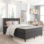 Vidaxl sommier tapissier gris fonc tissu 180x200 cm