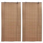 Vidaxl stores roulants en bambou 2 pcs 100x160 cm marron