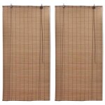 Vidaxl stores roulants en bambou 2 pcs 150x220 cm marron