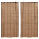 Vidaxl stores roulants en bambou 2 pcs marron 120x220 cm