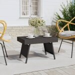 Vidaxl table dappoint pliable noir 60x40x38 cm résine tressée 319408 Vidaxl table dappoint pliable noir 60x40x38 cm résine tressée 319408