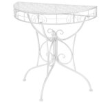 Vidaxl table dappoint vintage demi - ronde métal 72x36x74 cm argenté Vidaxl table dappoint vintage demi - ronde métal 72x36x74 cm argenté