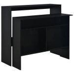 Vidaxl table de bar avec 2 dessus de table noir 130 x 40 x 120 cm