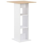 Vidaxl table de bar blanc et chne sonoma 60x60x110 cm