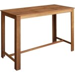 Vidaxl table de bar bois dacacia solide 150 x 70 x 105 cm