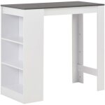 Vidaxl table de bar avec tagre blanc 110x50x103 cm