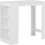 Vidaxl table de bar avec tagre blanc 110x50x103 cm