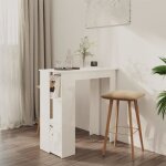 Vidaxl table de bar et tagre blanc brillant 102x50x1035cm agglomr 809464
