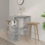 Table de bar - vidaxl - sonoma gris - 100x50x1015cm - 2 places - bois dingnierie