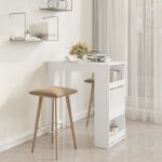 Vidaxl table de bar avec rangement blanc 102  50  103. 5 cm agglomr