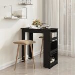 Vidaxl table de bar avec rangement noir 102  50  103. 5 cm agglomr