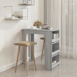Vidaxl table de bar avec rangement sonoma gris 102 � 50 � 103. 5 cm