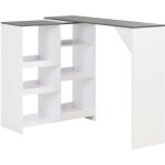 Vidaxl table de bar avec tablette amovible blanc 138 x 40 x 120 cm