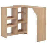 Vidaxl table de bar avec tablette amovible chne 138 x 40 x 120 cm