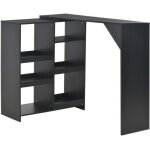 Vidaxl table de bar avec tablette amovible noir 138 x 40 x 120 cm Vidaxl table de bar avec tablette amovible noir 138 x 40 x 120 cm