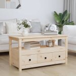 Vidaxl table basse 102x49x55 cm bois massif de pin 820931 Vidaxl table basse 102x49x55 cm bois massif de pin 820931
