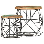 Vidaxl tables basses 2 pcs bois de r�cup�ration massif