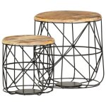 Vidaxl tables basses 2 pcs bois solide de manguier Vidaxl tables basses 2 pcs bois solide de manguier