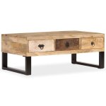 Vidaxl table basse avec 3 tiroirs bois de manguier massif 90x50x35 cm