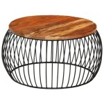 Vidaxl table basse Ø68 cm bois de récupération solide Vidaxl table basse Ø68 cm bois de récupération solide