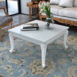 Vidaxl table basse 80 x 80 x 42 cm laque blanc 243379