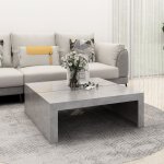 Vidaxl table basse gris bton 100x100x35 cm agglomr