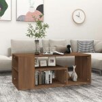 Vidaxl table basse table dappoint meuble de salon bout de canap� salle de s�jour int�rieur ch�ne marron ...