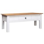 Vidaxl pin massif table basse table dappoint table de salon bout de canap� avec 1 tiroir table de canap� ...